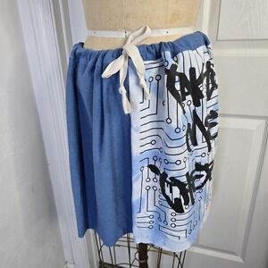 Upcycled‎ Blue Jazz Blues Sugarmill theme.  Streetwear. One of a Kind.  One Size